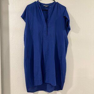 Vince Royal Blue Silk Short Sleeve Dress